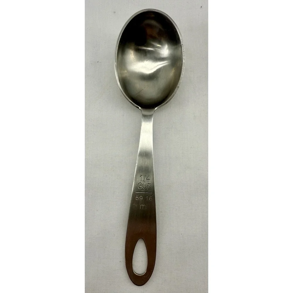 Lindy's MPC4 Stainless Steel Measuring Cup Spoons 3 Pc Set‎ 1/8 1/4 1/3 Cup 8.5